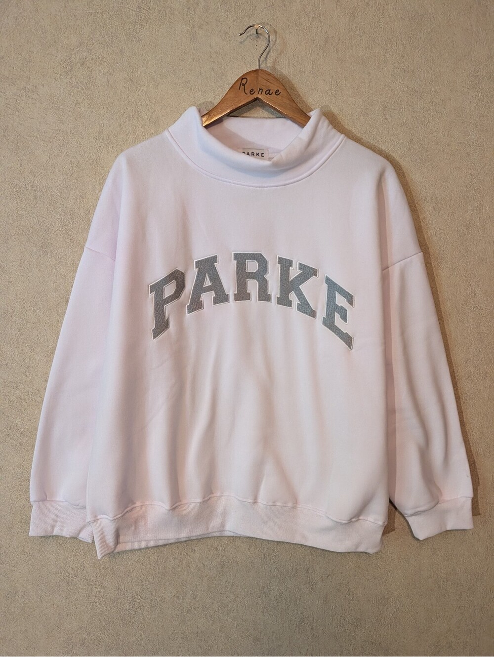 PARKE white gray pullover sweatshirt sz S